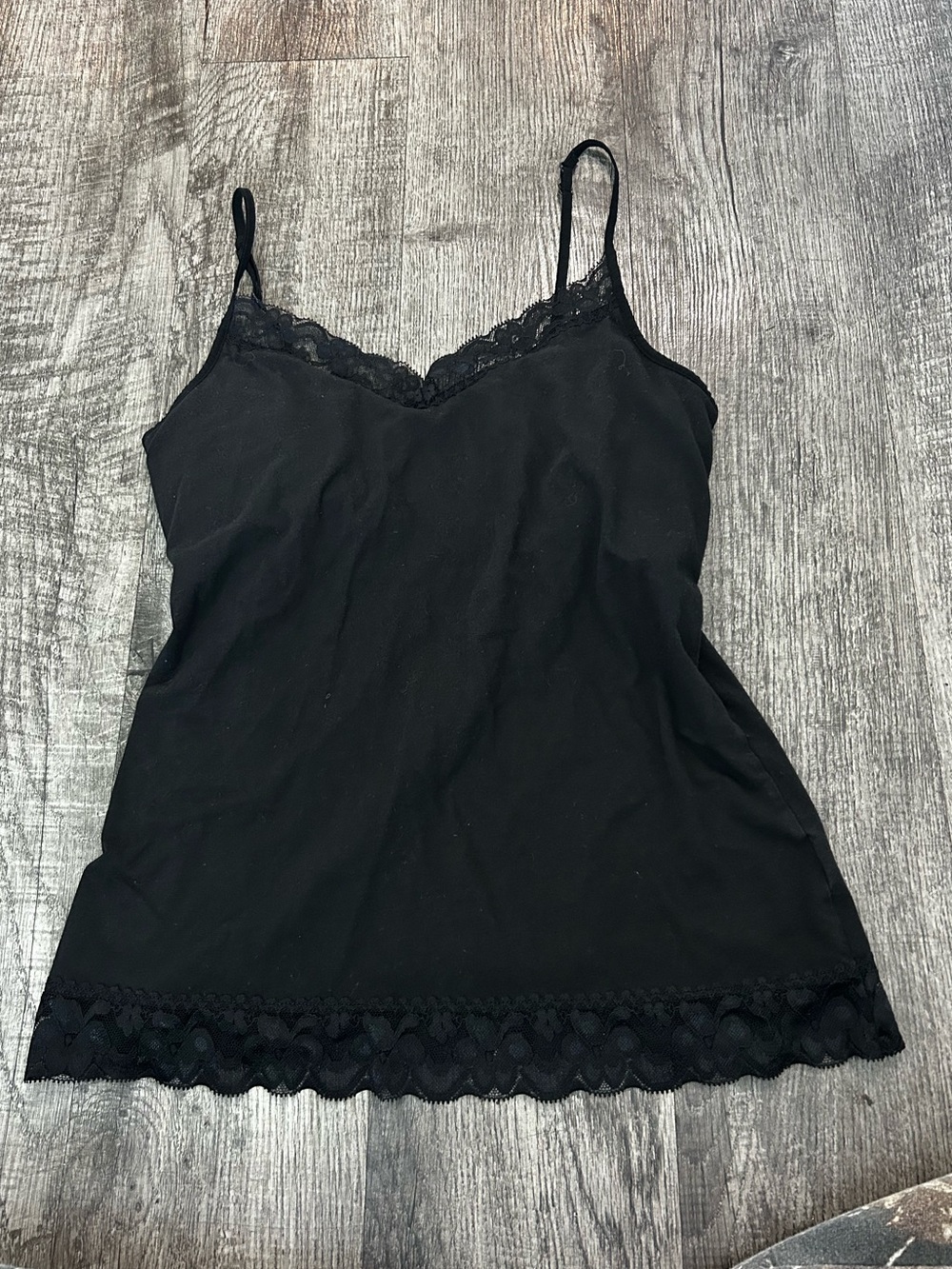 No Boundaries Black Lace Trim Camisole